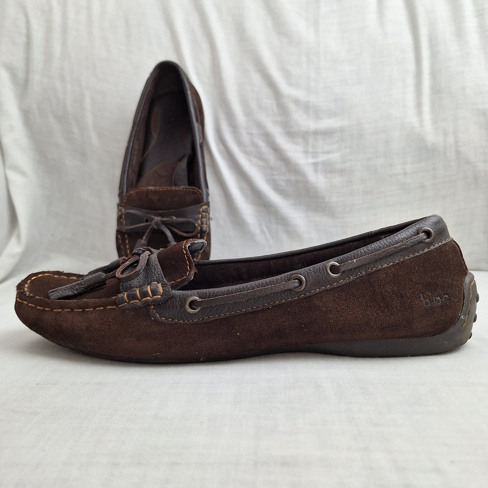 Quiet Luxury Shoes b.o.c. Dark Brown 9 Suede Driving Loafers Born Concept Women